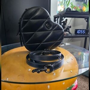 Coach Back Heart-Shaped Quilted Bag